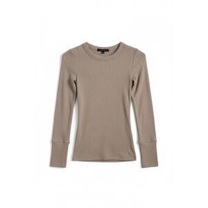 Greyson Women’s Modal Blend Long Sleeve Shirt Size Small Taupe Ribbed